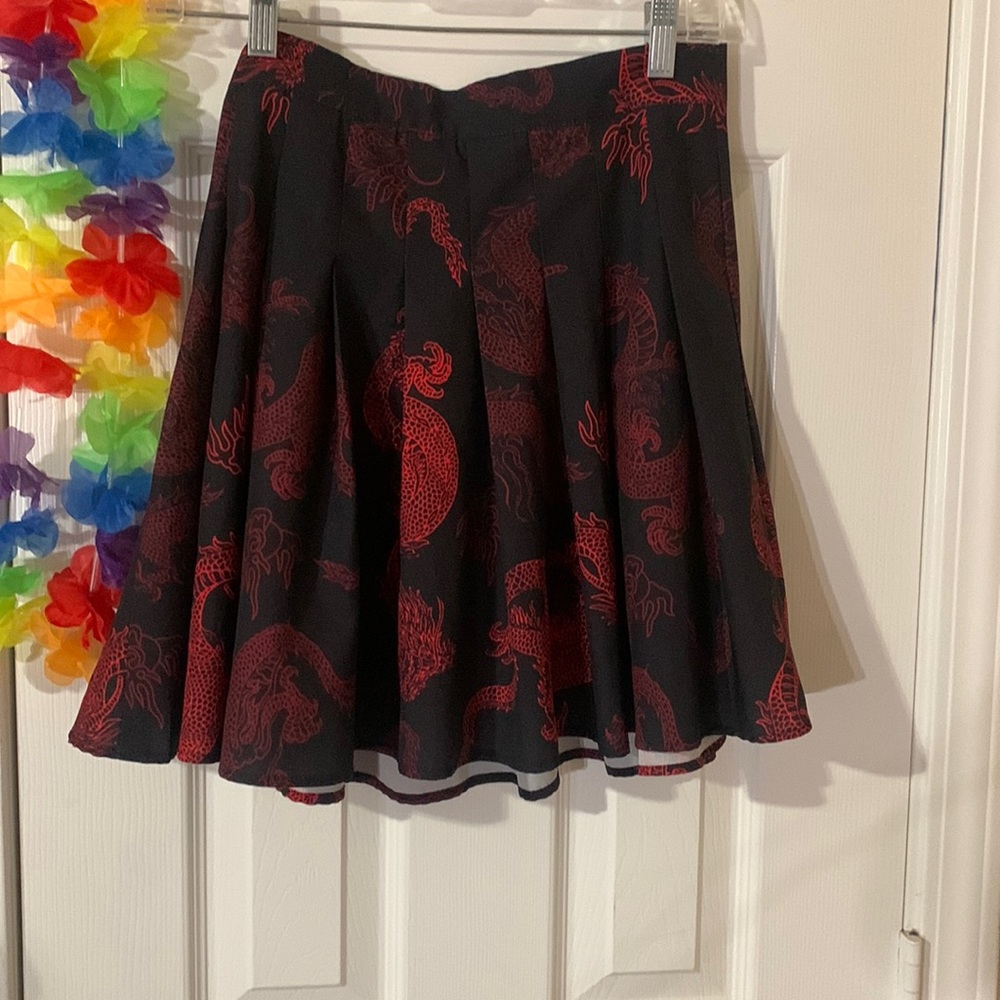 Red and black dragon skirt from romwe